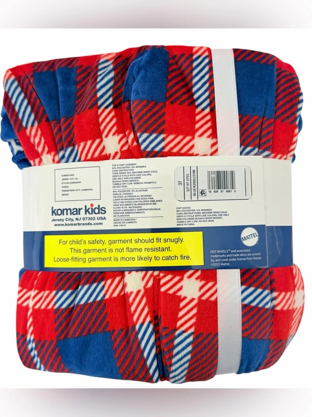 Hot Wheels Boys Christmas Pajama Set & Cozy Socks 3T